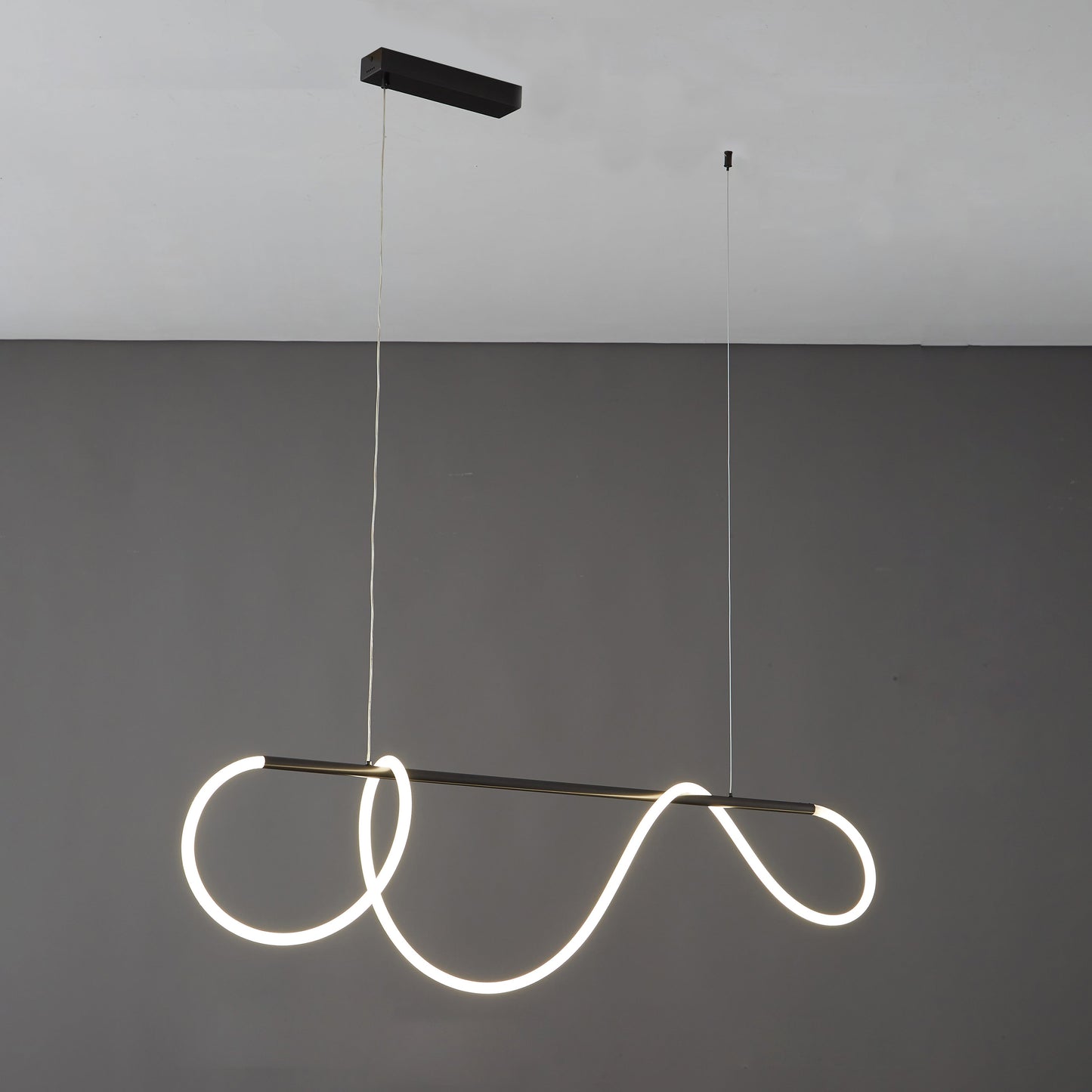 Olverai Rope Led Linear Brass Chandelier