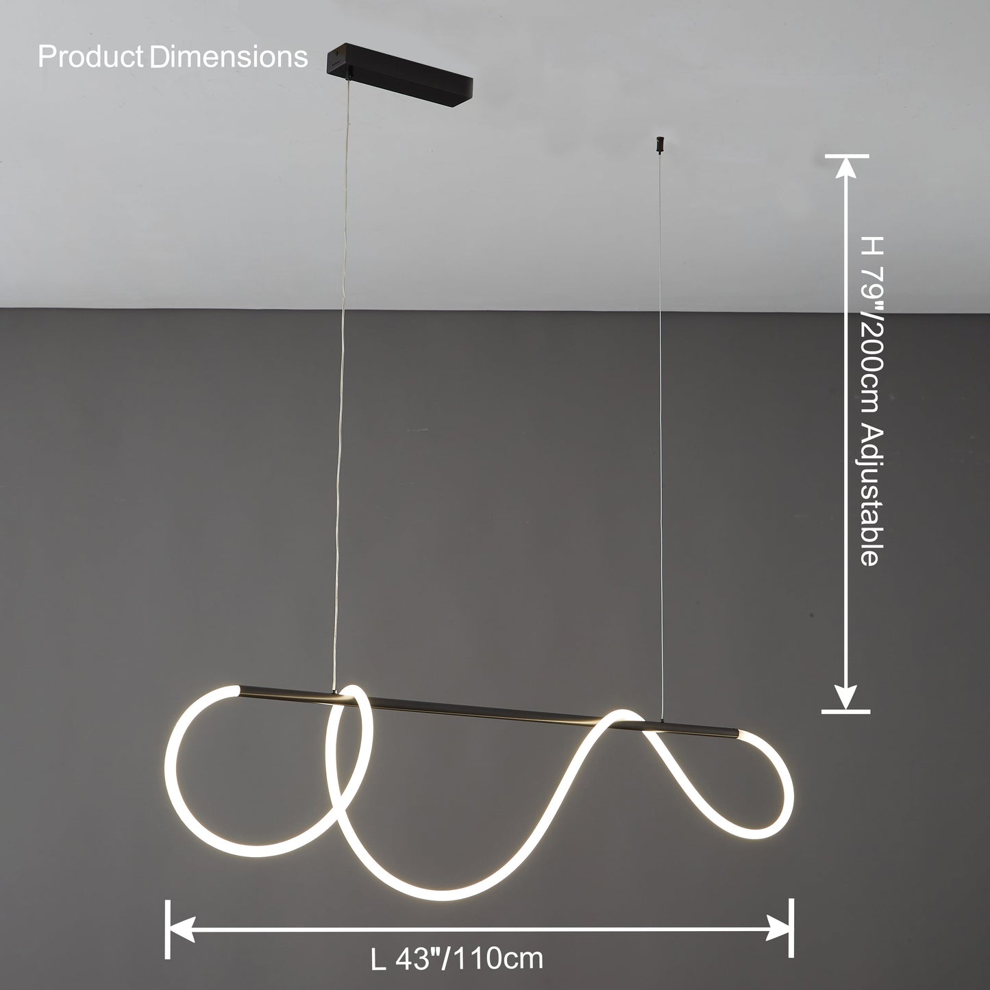Olverai Rope Led Linear Brass Chandelier