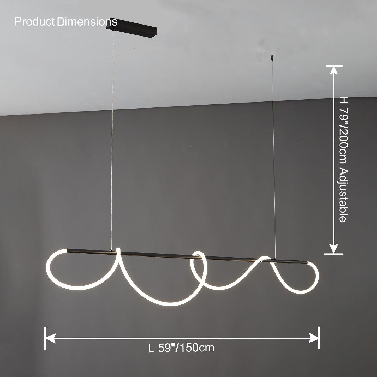 Olverai Rope Led Linear Brass Chandelier