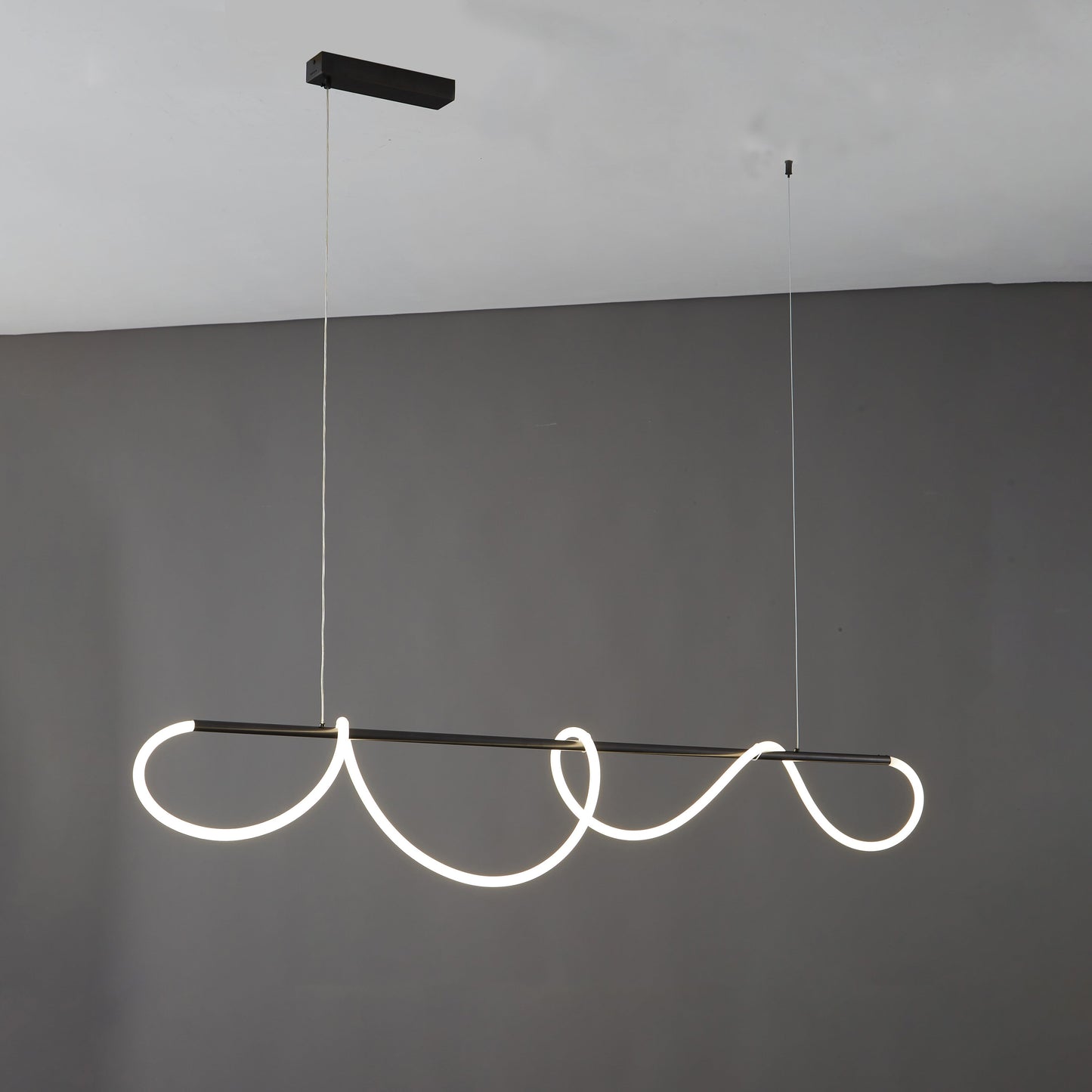 Olverai Rope Led Linear Brass Chandelier