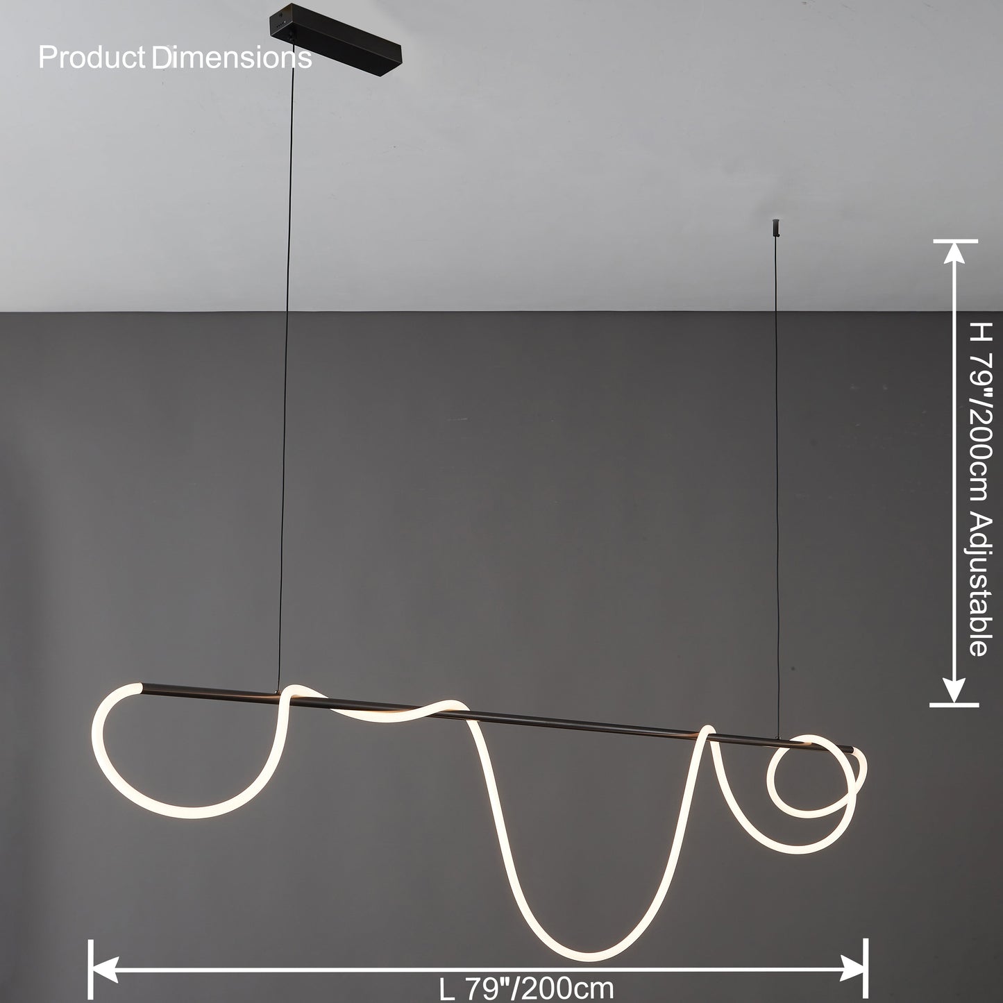 Olverai Rope Led Linear Brass Chandelier