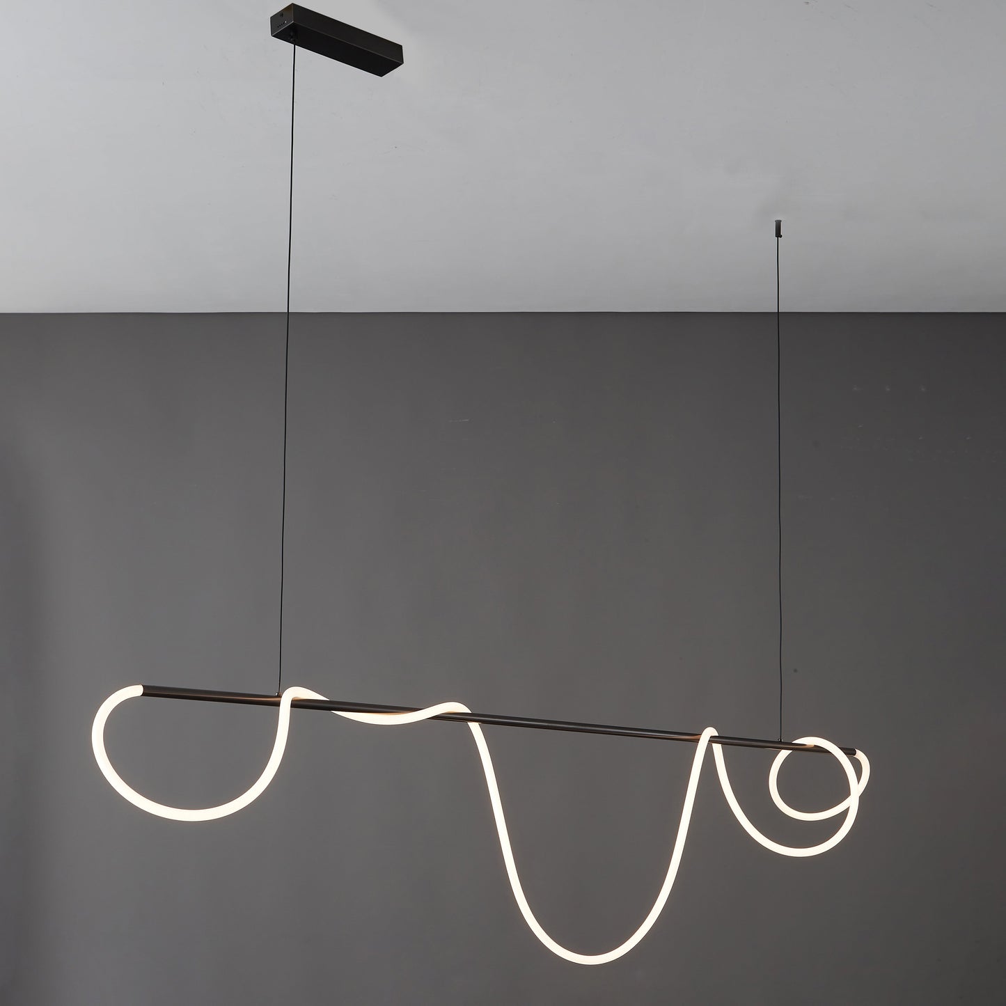 Olverai Rope Led Linear Brass Chandelier