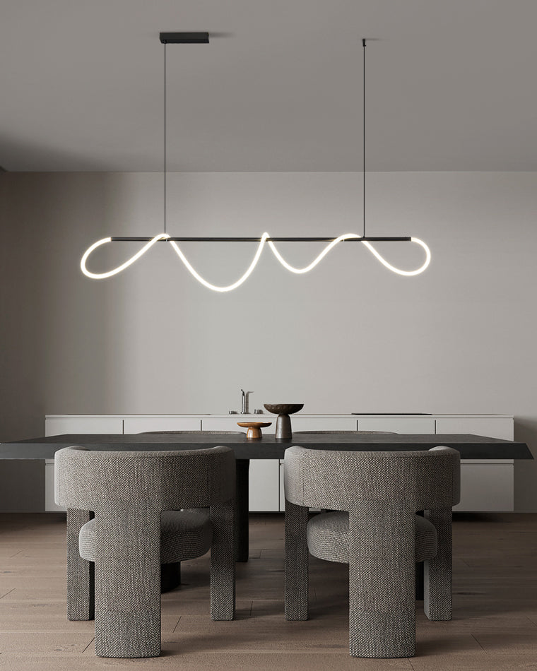 Olverai Rope Led Linear Brass Chandelier