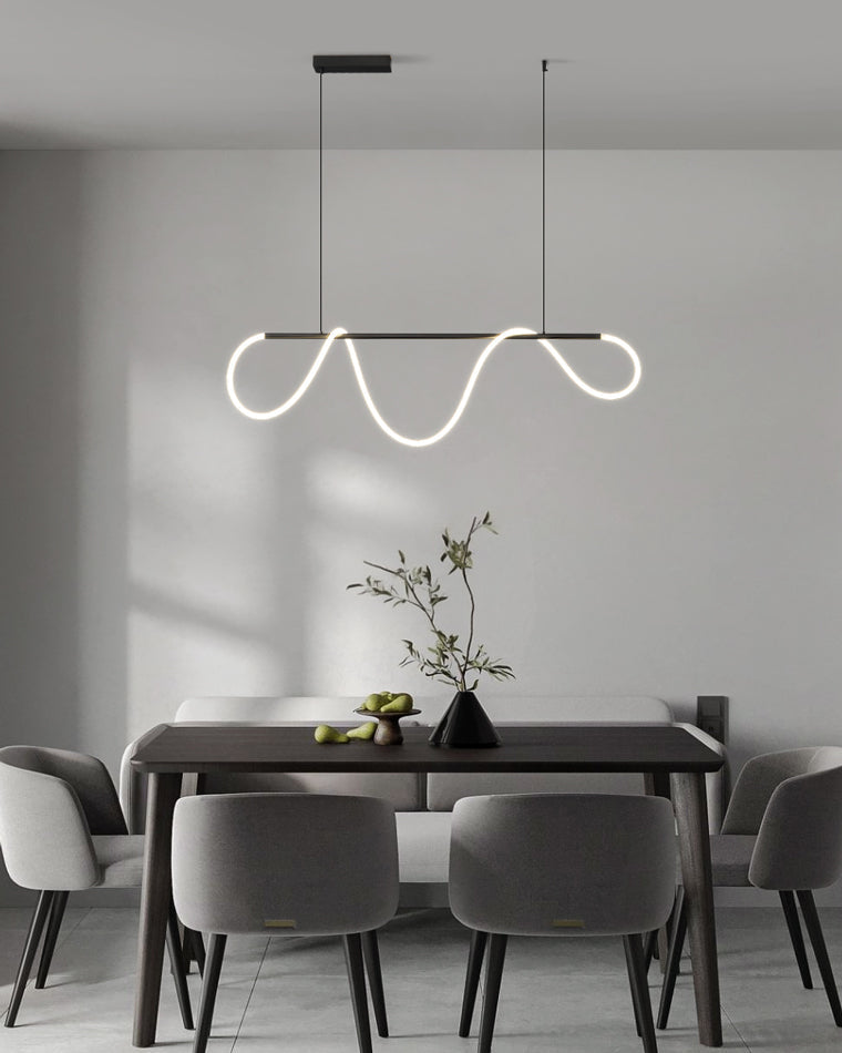 Olverai Rope Led Linear Brass Chandelier