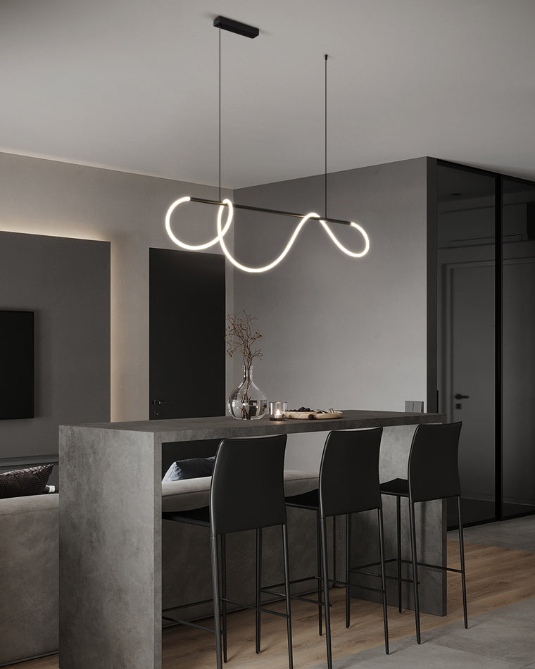 Olverai Rope Led Linear Brass Chandelier