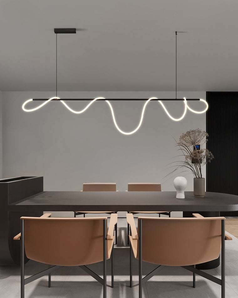 Olverai Rope Led Linear Brass Chandelier