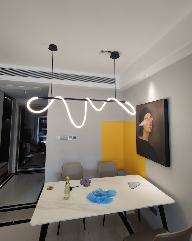 Olverai Rope Led Linear Brass Chandelier