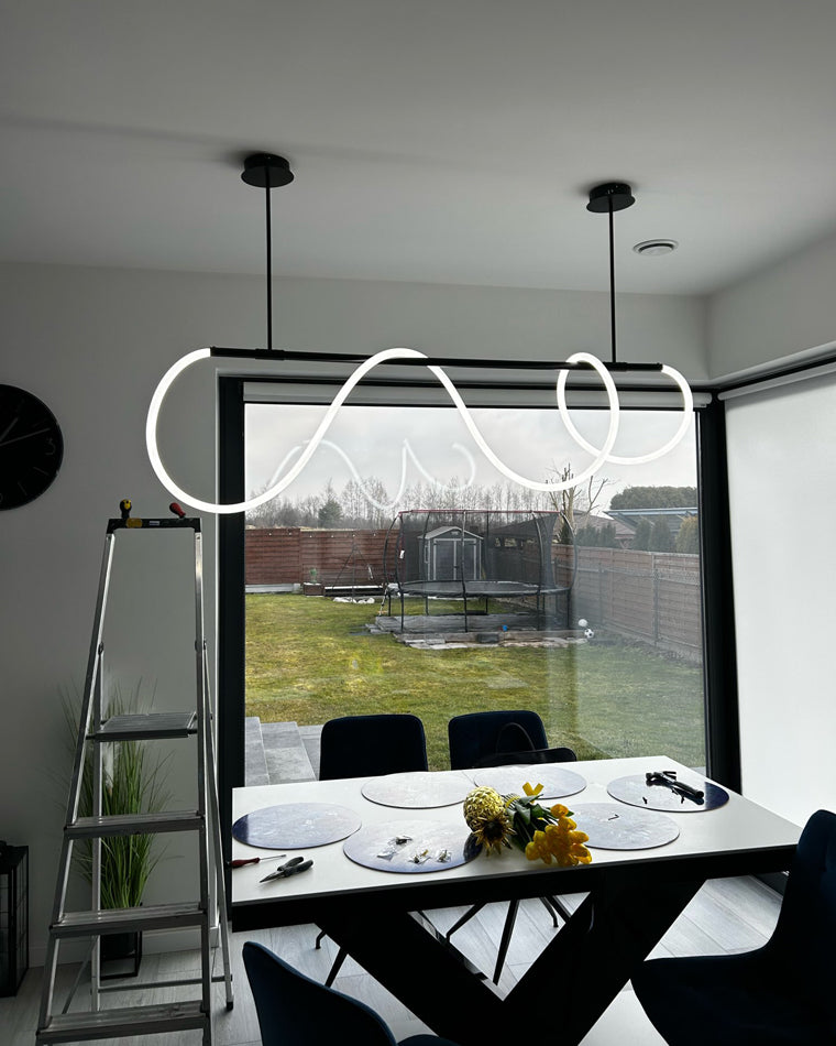 Olverai Rope Led Linear Brass Chandelier
