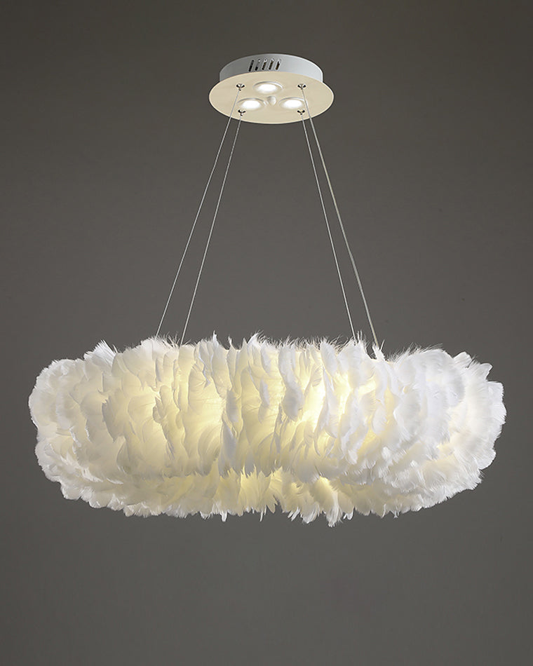 Olverai Feather Round Pendant Light