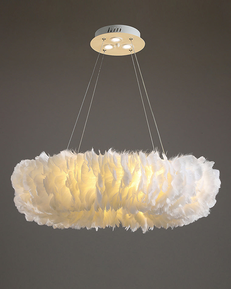 Olverai Feather Round Pendant Light