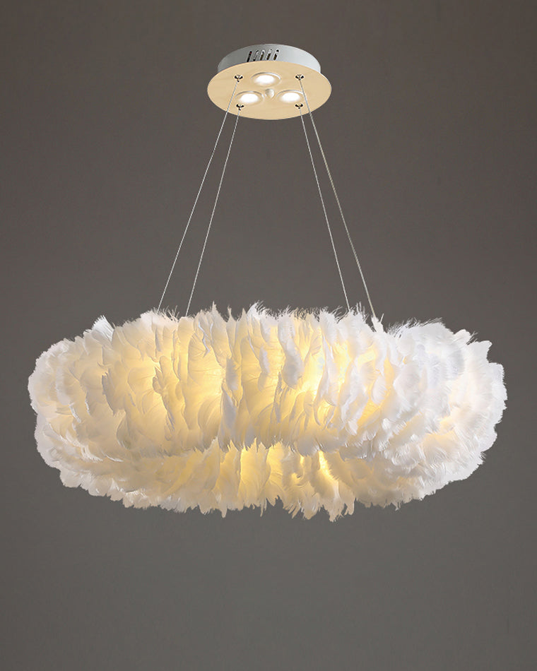 Olverai Feather Round Pendant Light