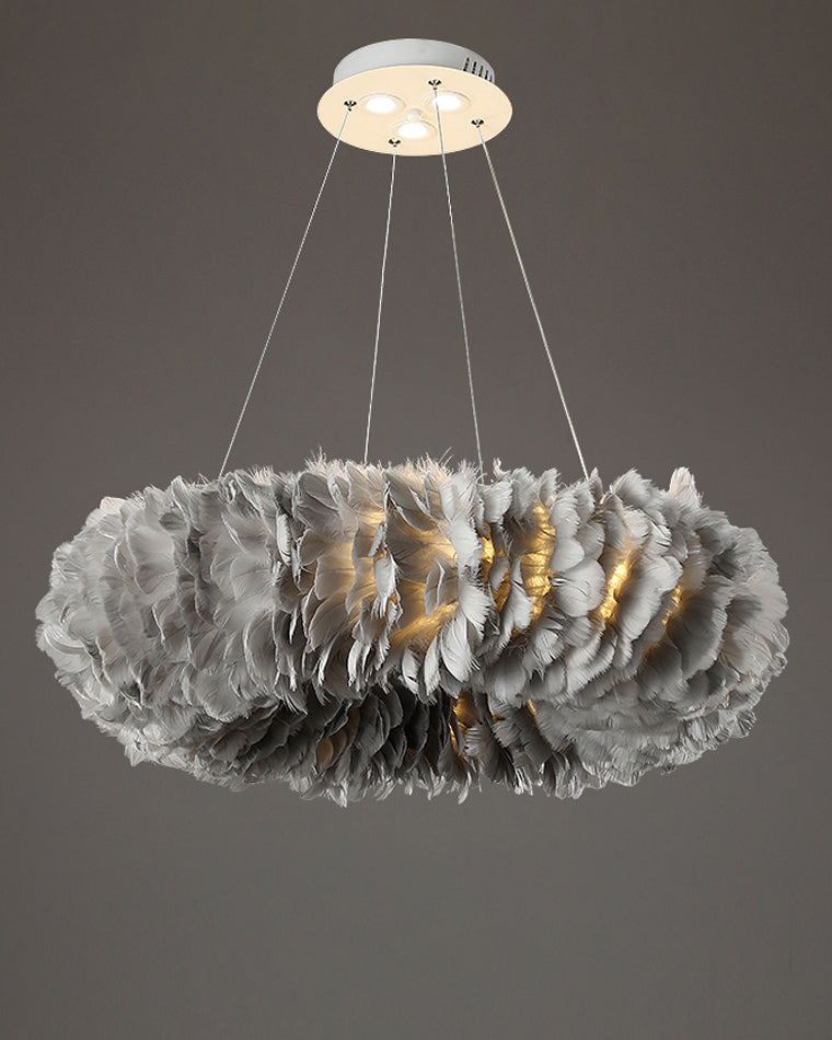 Olverai Feather Round Pendant Light