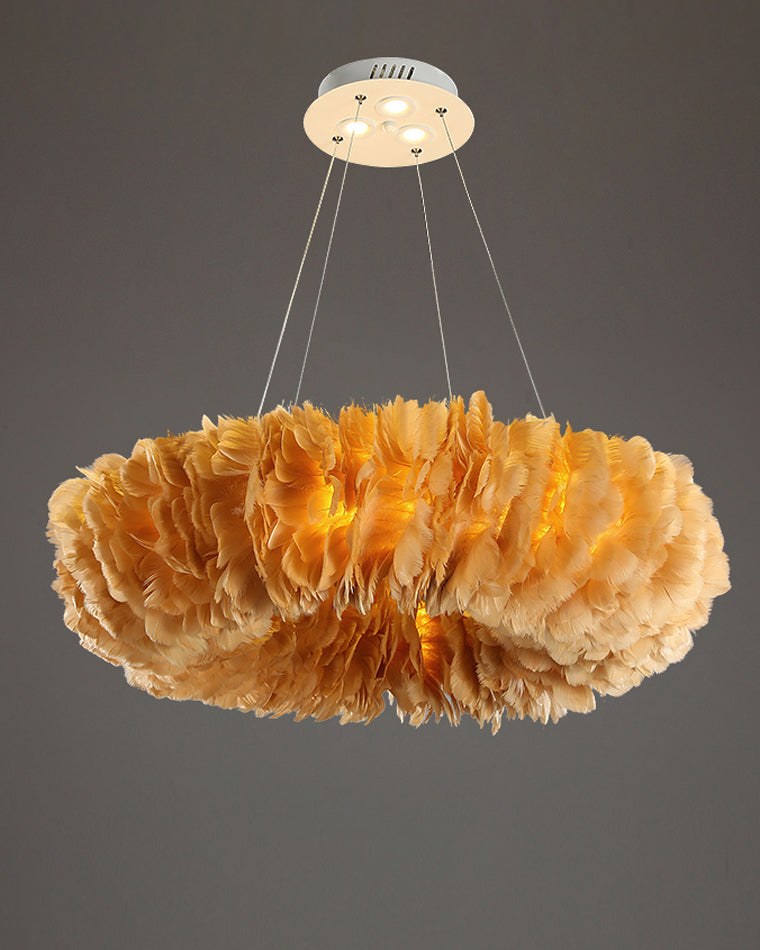 Olverai Feather Round Pendant Light