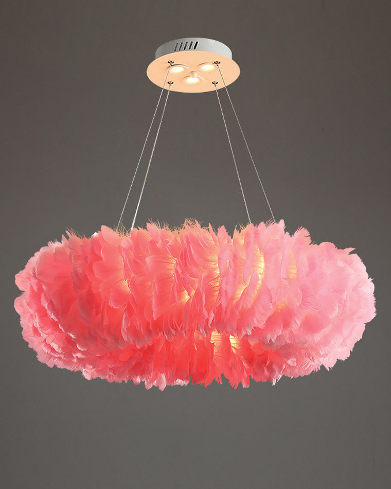 Olverai Feather Round Pendant Light