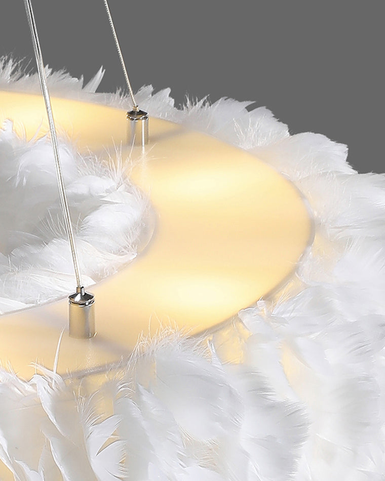 Olverai Feather Round Pendant Light