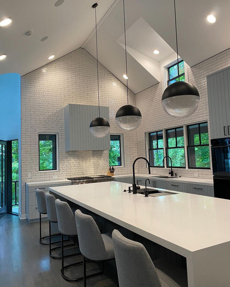 Olverai Prismatic/Milk Glass Globe Pendant Light