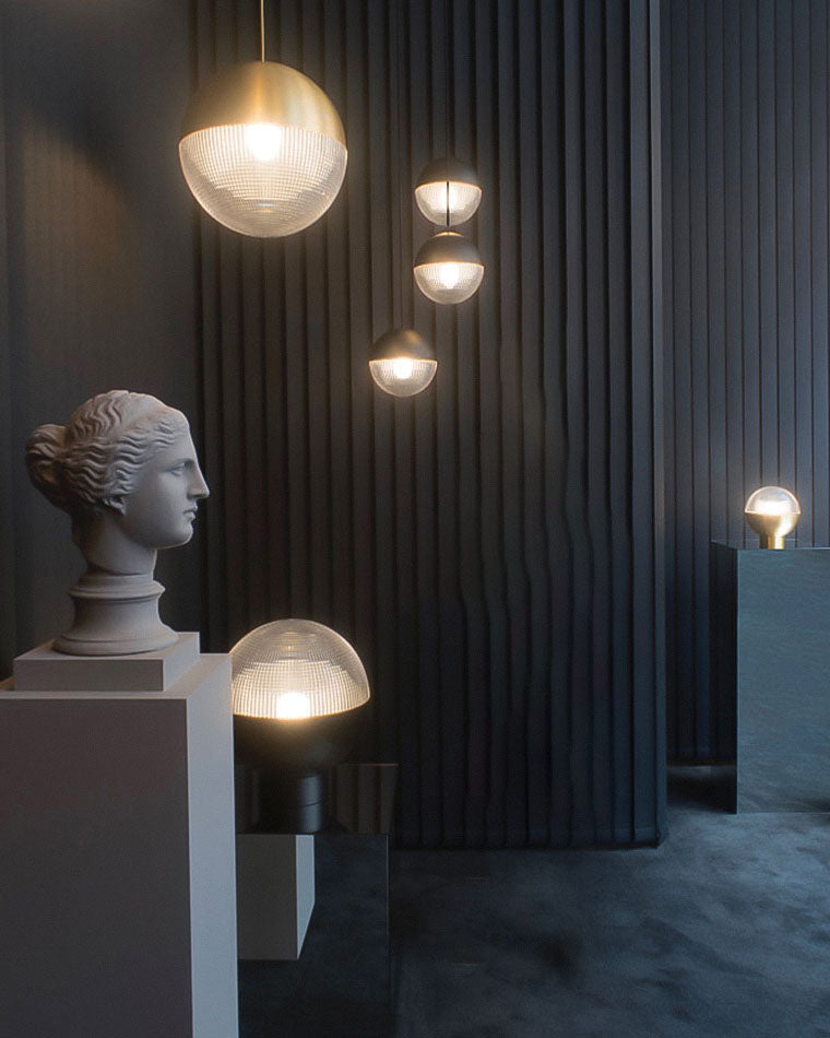 Olverai Prismatic/Milk Glass Globe Pendant Light