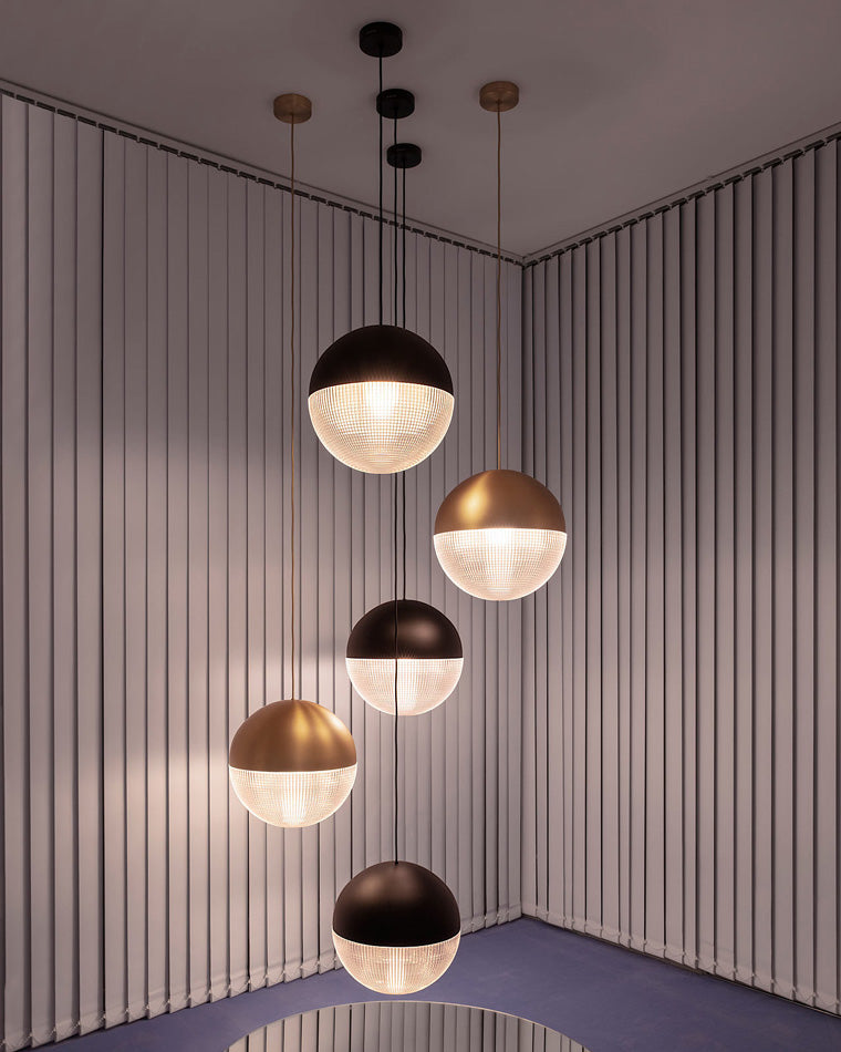 Olverai Prismatic/Milk Glass Globe Pendant Light
