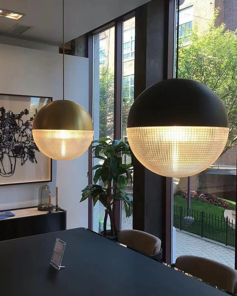 Olverai Prismatic/Milk Glass Globe Pendant Light