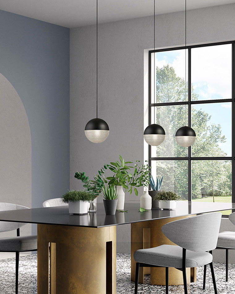 Olverai Prismatic/Milk Glass Globe Pendant Light