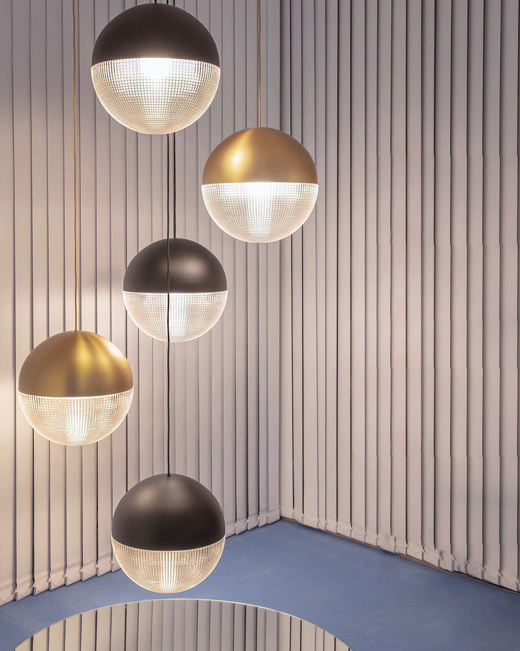 Olverai Prismatic/Milk Glass Globe Pendant Light