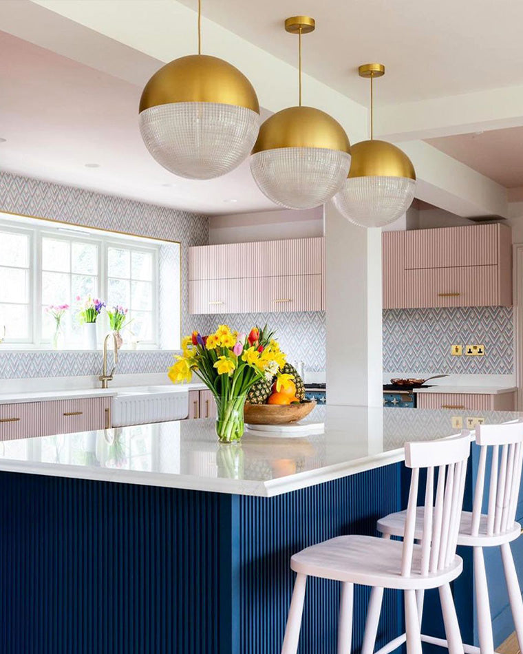 Olverai Prismatic/Milk Glass Globe Pendant Light
