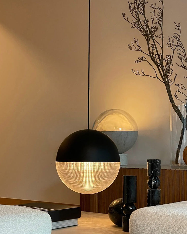 Olverai Prismatic/Milk Glass Globe Pendant Light