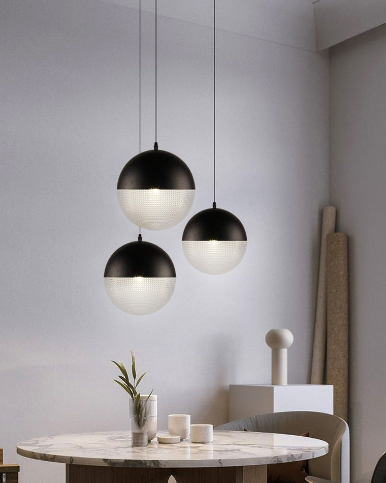 Olverai Prismatic/Milk Glass Globe Pendant Light