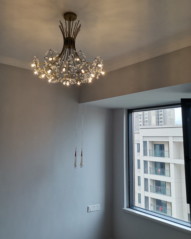 Olverai Gypsophila Bouquet Crystal Flower Chandelier
