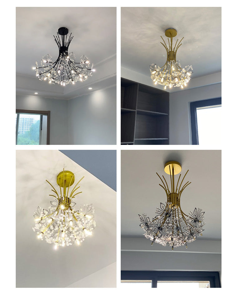 Olverai Gypsophila Bouquet Crystal Flower Chandelier