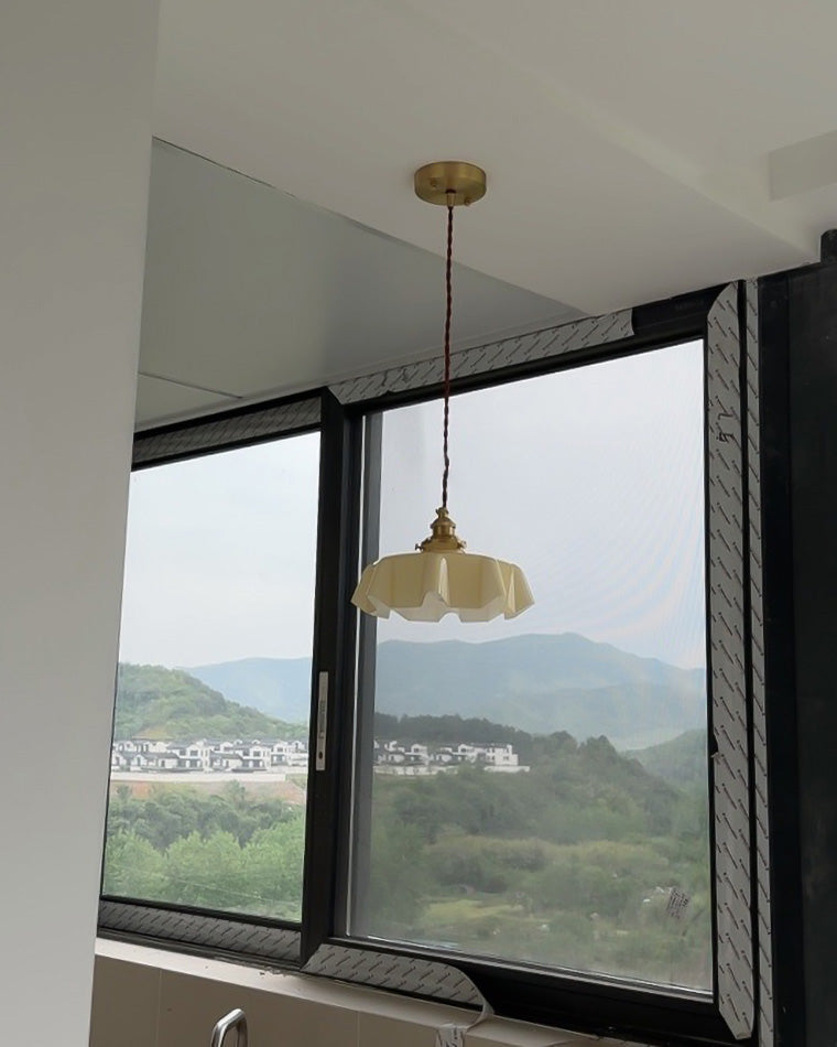 Olverai Retro Coloured/Pink Glass Pendant Light