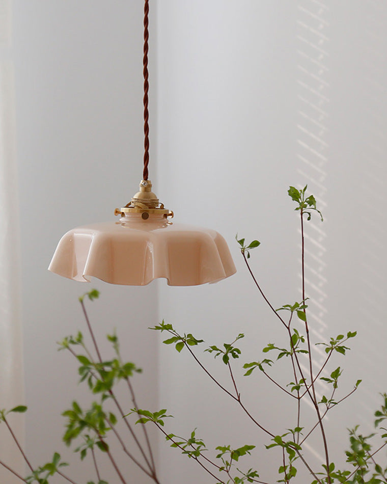 Olverai Retro Coloured/Pink Glass Pendant Light