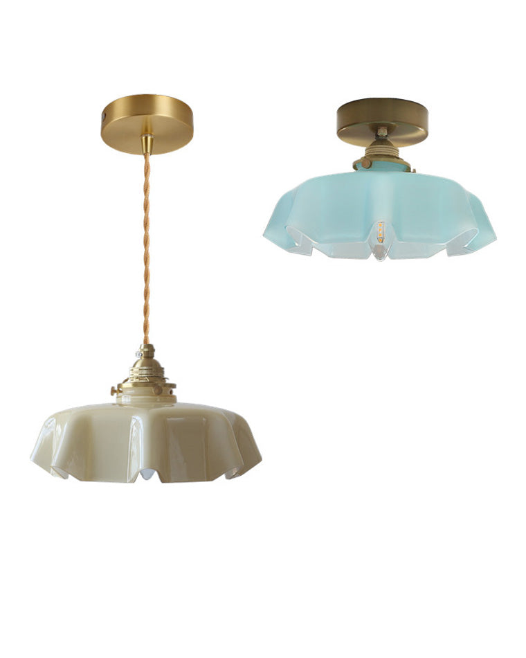 Olverai Retro Coloured/Pink Glass Pendant Light