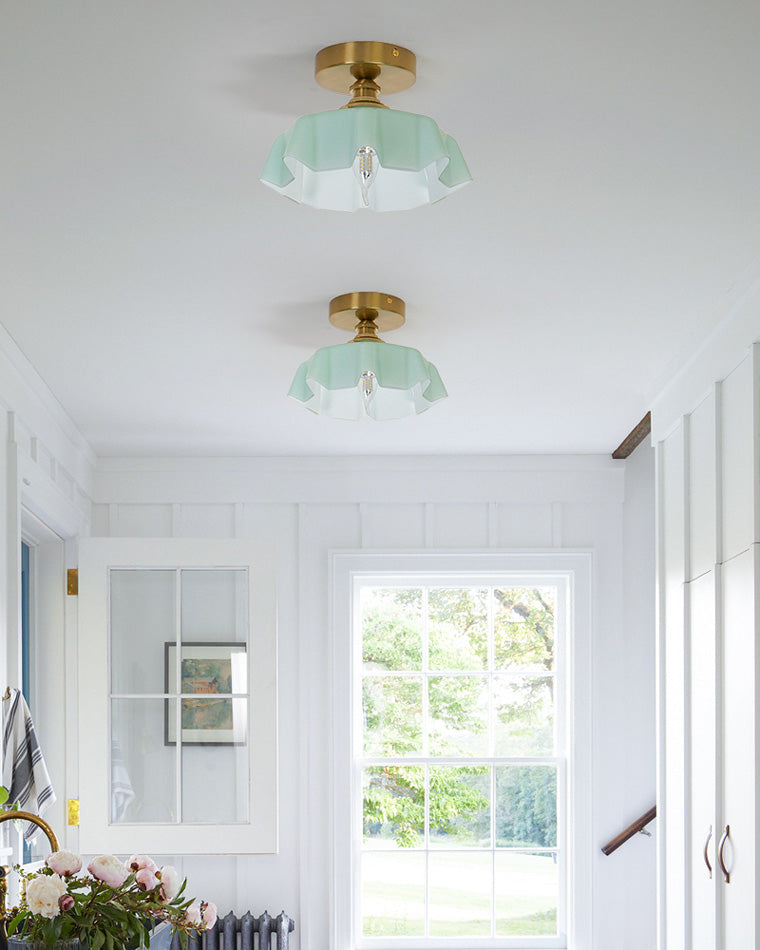 Olverai Retro Coloured/Pink Glass Pendant Light