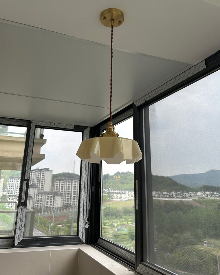 Olverai Retro Coloured/Pink Glass Pendant Light
