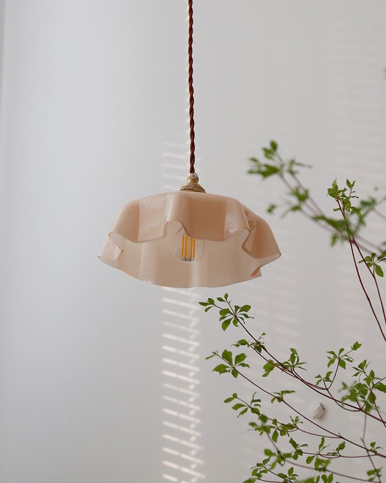 Olverai Retro Coloured/Pink Glass Pendant Light