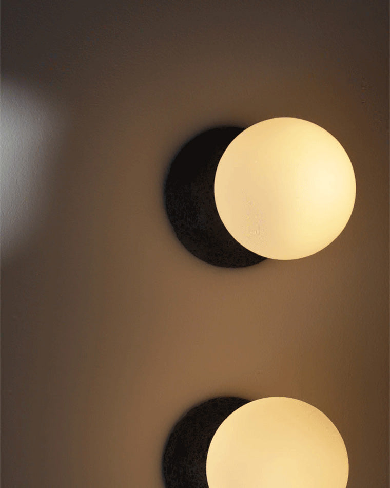 Olverai White & Black Glass Globe Pendant Light