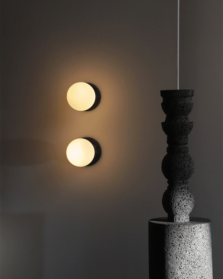 Olverai White & Black Glass Globe Pendant Light