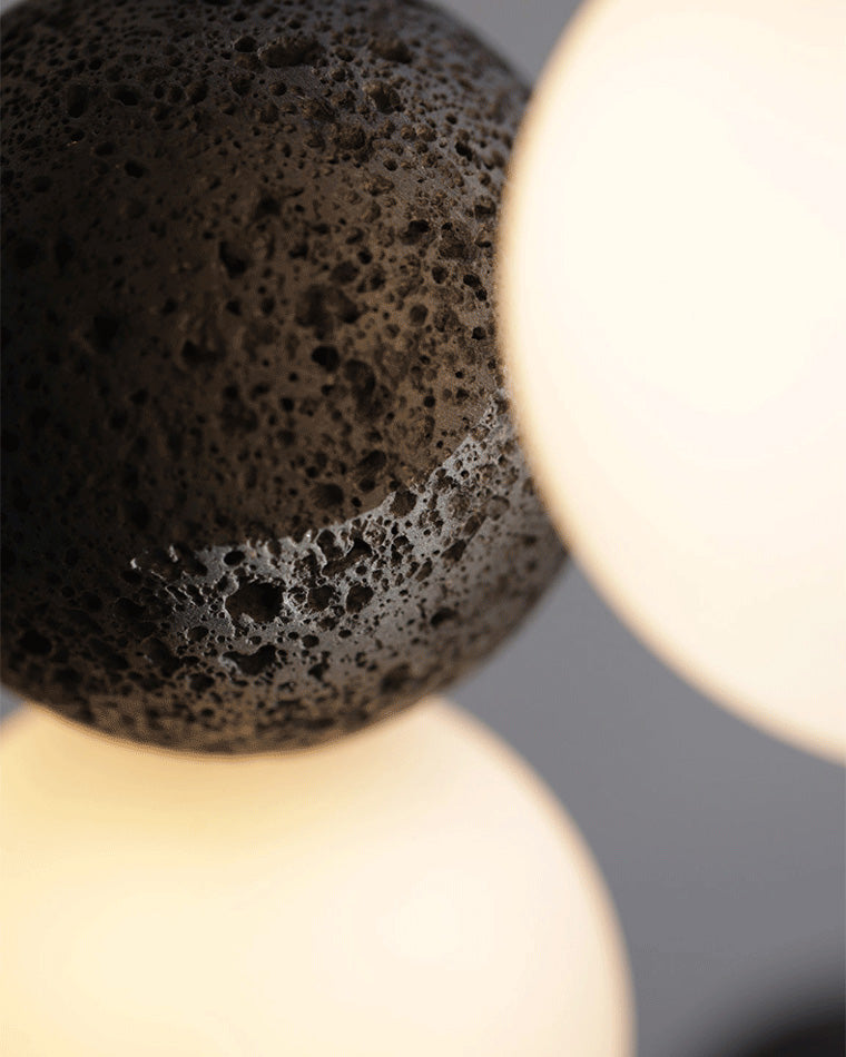 Olverai White & Black Glass Globe Pendant Light