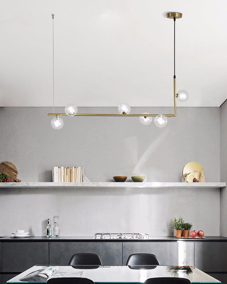 Olverai Linear Glass Globe Chandelier