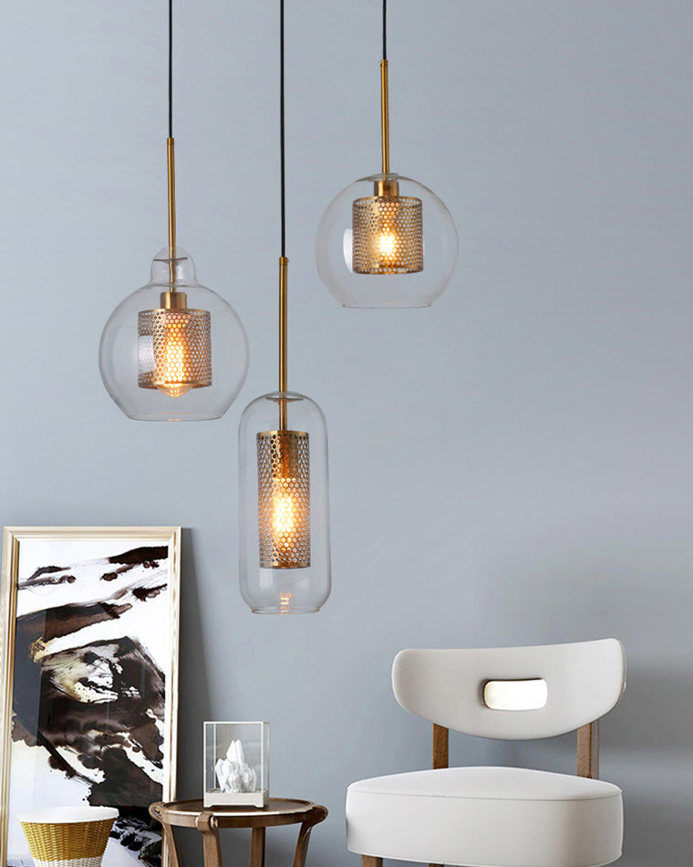 Olverai Elegant Round/Cylinder Glass Pendant Light