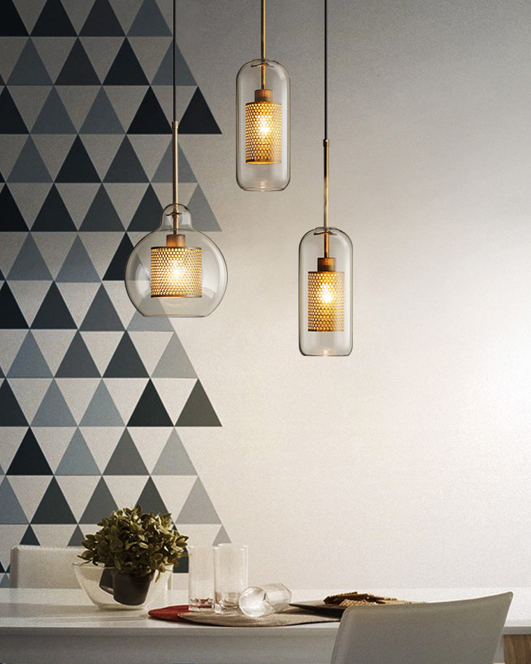 Olverai Elegant Round/Cylinder Glass Pendant Light