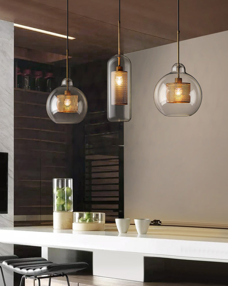 Olverai Elegant Round/Cylinder Glass Pendant Light