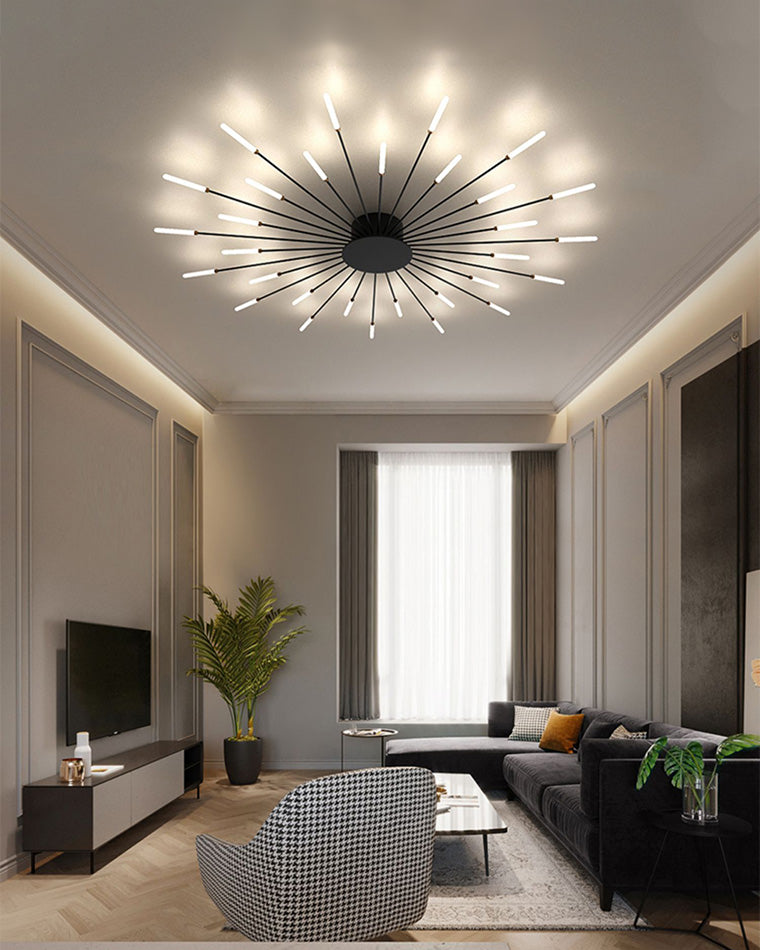 Olverai Firework Starburst Flush Mount Ceiling Light
