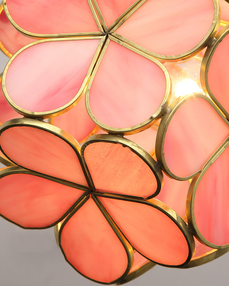 Olverai Cherry Blossom Stained Glass Pendant Light