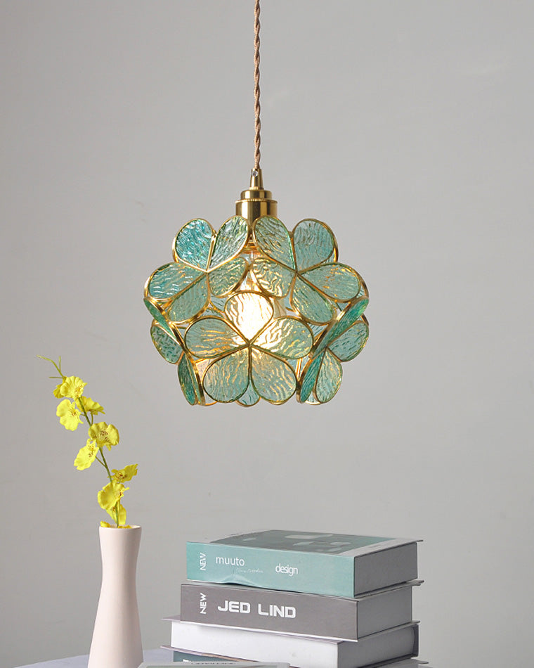Olverai Cherry Blossom Stained Glass Pendant Light