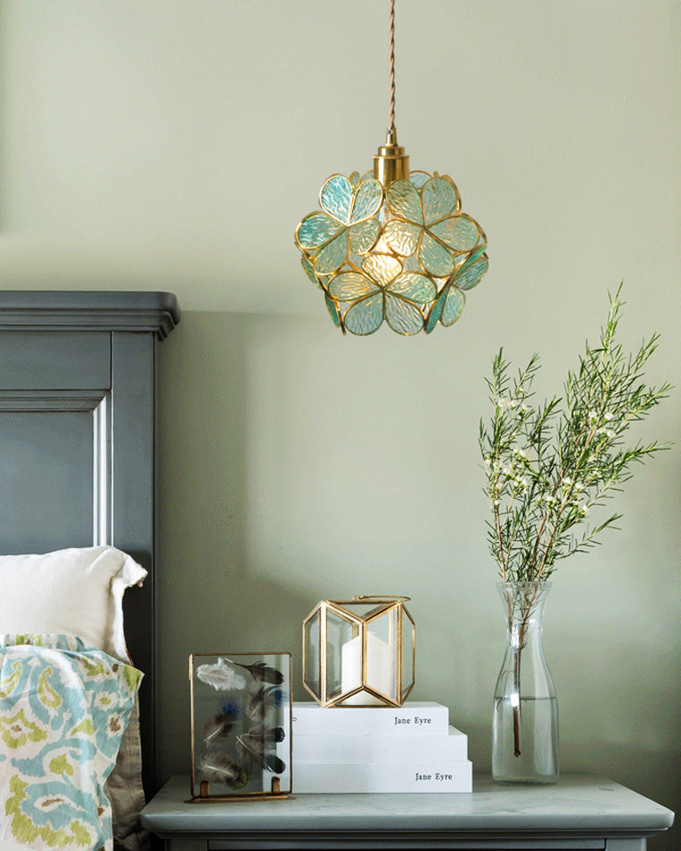 Olverai Cherry Blossom Stained Glass Pendant Light