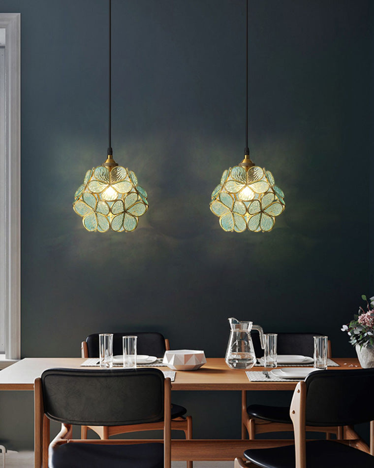 Olverai Cherry Blossom Stained Glass Pendant Light