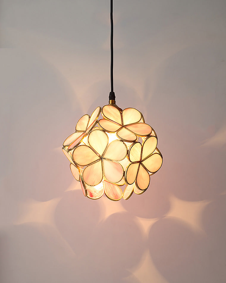 Olverai Cherry Blossom Stained Glass Pendant Light