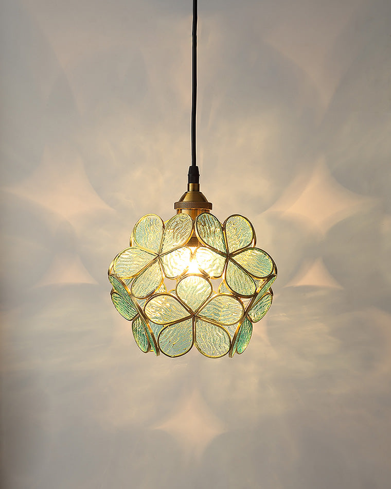 Olverai Cherry Blossom Stained Glass Pendant Light